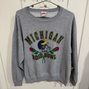 Vintage Nutmeg Mills 1998 Rose Bowl Michigan Wolverines Sweatshirt Pullover L